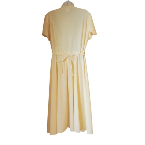 Jane Baar 18 Yellow Lace Vintage Cosplay Dress A Line Belted Garden Party Easter - Picture 2 of 7